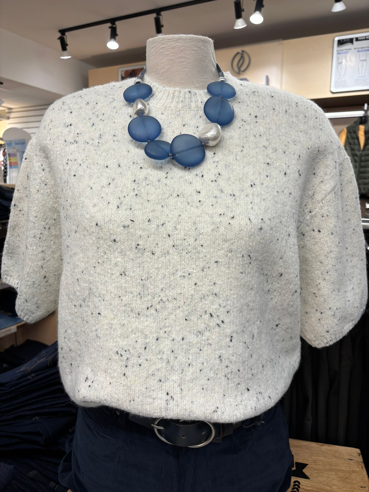 Charlie B Speckled Short-Sleeve Sweater & Lois Jeans